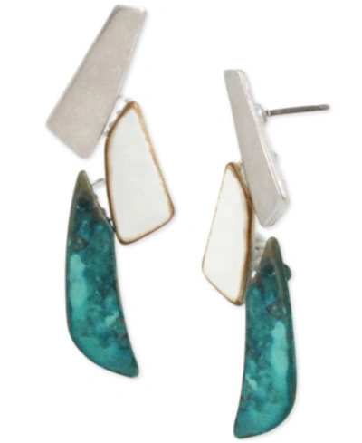 Robert Lee Morris Soho Tri-tone Sculptural Drop Earrings In Patina