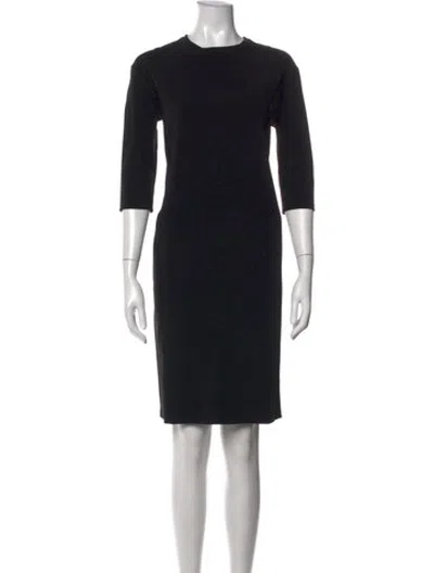 Pre-owned 6397 Crew Neck Knee-length Dress In Black