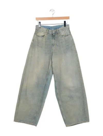 Pre-owned 6397 High-rise Wide Leg Jeans In Blue