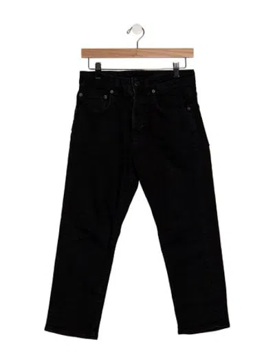 Pre-owned 6397 Mid-rise Straight Leg Jeans In Black