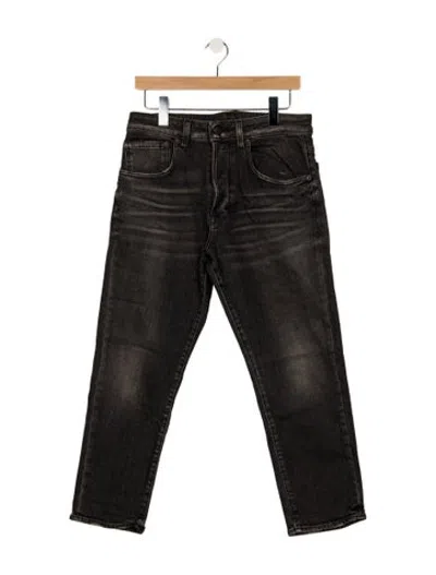 Pre-owned 6397 Mid-rise Straight Leg Jeans In Black