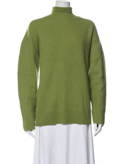 Pre-owned 6397 Virgin Wool Turtleneck Sweater W/ Tags In Green