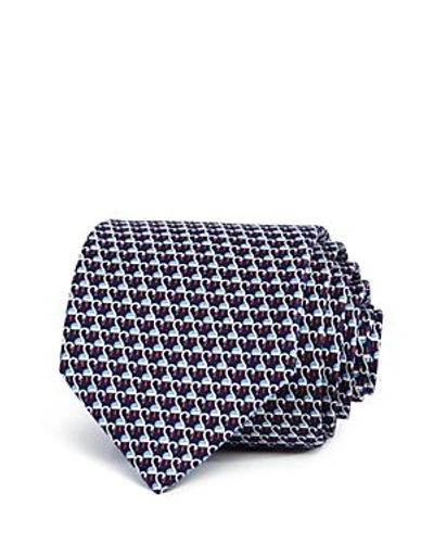 Ferragamo Swans Classic Tie In Navy