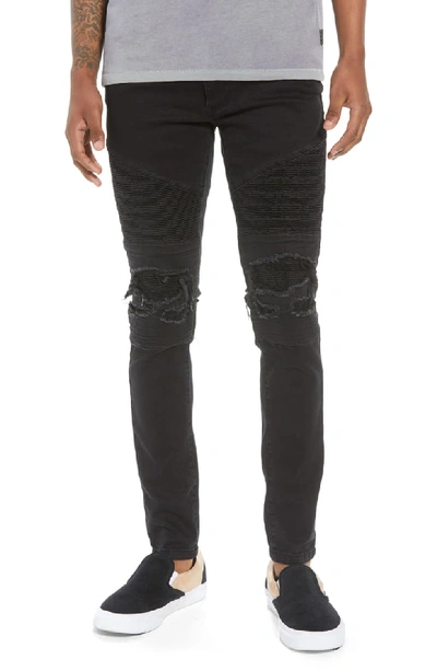 Nxp Combination Tapered Fit Jeans In Black In Washed Black