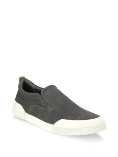 Vince Vernon Slip-on Canvas Sneakers In Grey