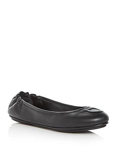 Ferragamo Vignola Gancio Scrunched Ballet Flat In Nero