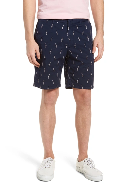 Vilebrequin Embroidered Twill Shorts In V-blue W/bermuda Sand