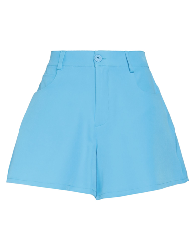 Vanessa Scott Woman Shorts & Bermuda Shorts Azure Size M Polyester, Elastane In Blue