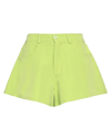 Vanessa Scott Woman Shorts & Bermuda Shorts Acid Green Size M Polyester, Elastane