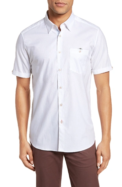 Ted Baker Wallo Regular Fit Oxford Button-down Shirt In White
