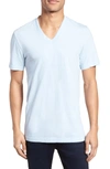 James Perse Short Sleeve V-neck T-shirt In Baby Blue Pigment