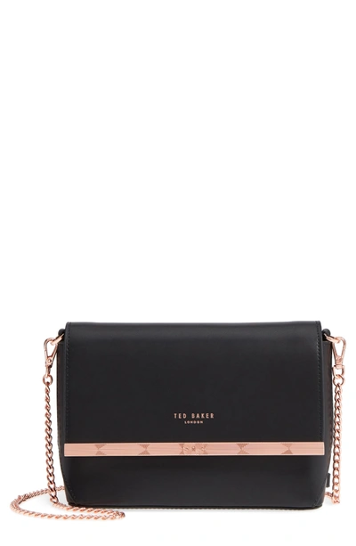 Ted Baker Bow Embossed Leather Crossbody Bag - Black