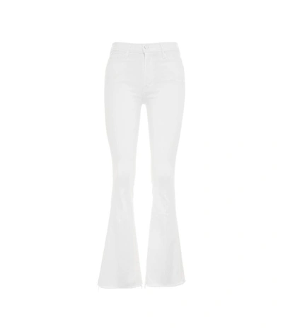 Mother The Weekender Fray White Denim Jeans In Bianco