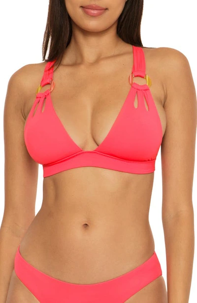 Becca Color Code O-ring Bikini Top In Grapefruit