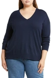 Treasure & Bond V-neck Sweater In Navy Blazer