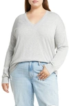 Treasure & Bond V-neck Sweater In Grey Light Heather