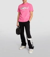 Palm Angels Shark Print Cotton Jersey T-shirt In Pink