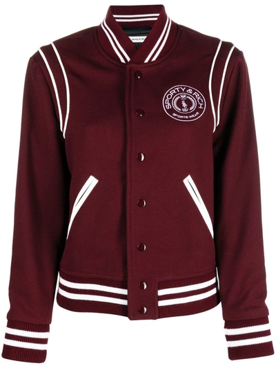 Sporty And Rich Monaco Varsity Jacket In Red