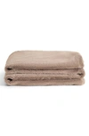 Unhide Lil Marsh Small Faux Fur Blanket In Mocha