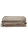 Unhide Lil Marsh Small Faux Fur Blanket In Pewter