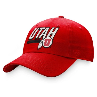 Top Of The World Red Utah Utes Slice Adjustable Hat