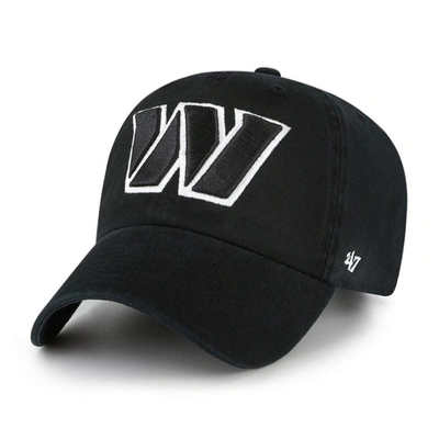47 ' Black Washington Commanders Clean Up Adjustable Hat