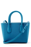 Dagne Dover Signature Petite Coated Canvas Tote - Blue In Pacific