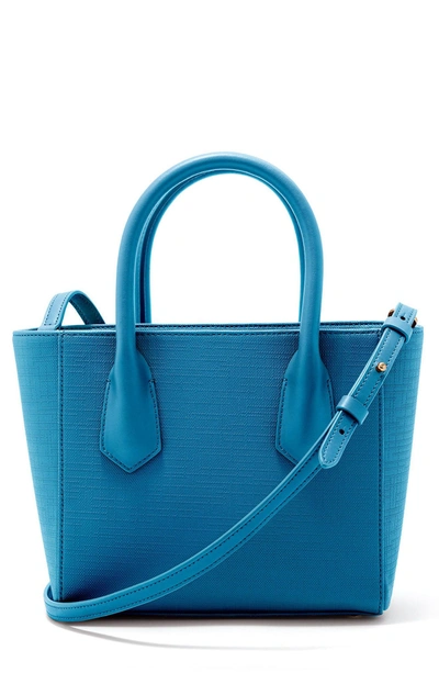 Dagne Dover Signature Petite Coated Canvas Tote - Blue In Pacific