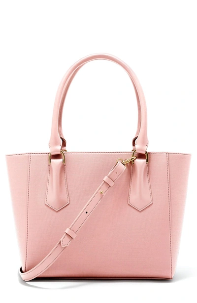 Dagne Dover Signature Midi Coated Canvas Tote - Pink In Lychee