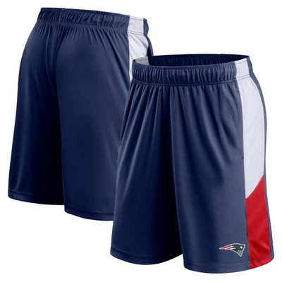 Fanatics Branded Navy New England Patriots Prep Colorblock Shorts