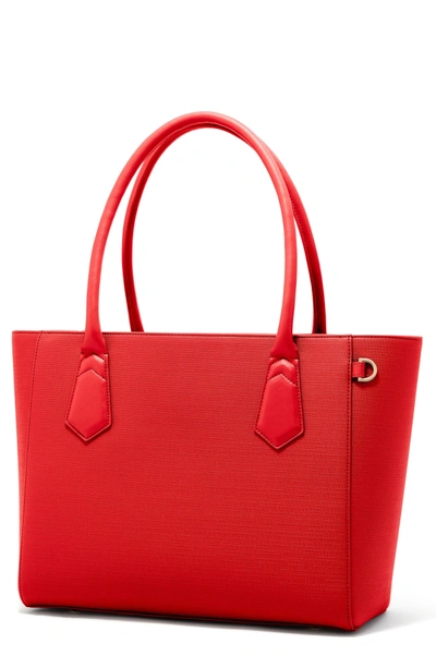 Dagne Dover Signature Classic Coated Canvas Tote - Red In Poppy