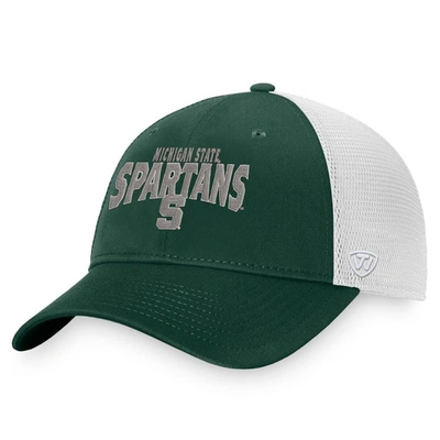 Top Of The World Men's  Green, White Michigan State Spartans Breakout Trucker Snapback Hat In Green,white