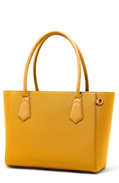 Dagne Dover Signature Classic Coated Canvas Tote - Yellow In Sol