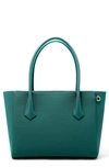 Dagne Dover Signature Legend Coated Canvas Tote - Blue/green In Palm