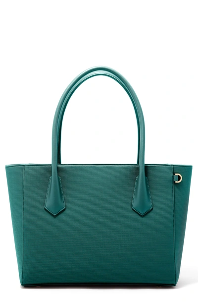 Dagne Dover Signature Legend Coated Canvas Tote - Blue/green In Palm