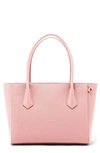 Dagne Dover Signature Legend Coated Canvas Tote - Pink In Lychee