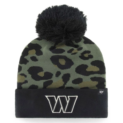 47 ' Green/black Washington Commanders Bagheera Cuffed Knit Hat With Pom In Olive