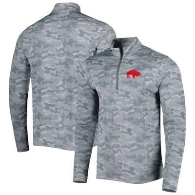 Antigua Gray Buffalo Bills Brigade Throwback Quarter-zip Top