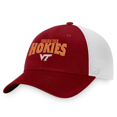 Top Of The World Men's  Maroon, White Virginia Tech Hokies Breakout Trucker Snapback Hat In Maroon,white