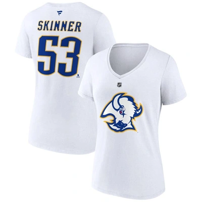 Fanatics Women's  Jeff Skinner White Buffalo Sabres Special Edition 2.0 Name And Number V-neck T-shir