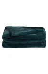 Unhide Lil' Marsh Mini Faux Fur Throw Blanket In Emerald