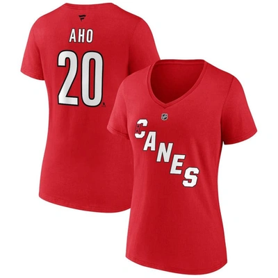 Fanatics Branded Sebastian Aho Red Carolina Hurricanes Special Edition 2.0 Name & Number V-neck T-sh