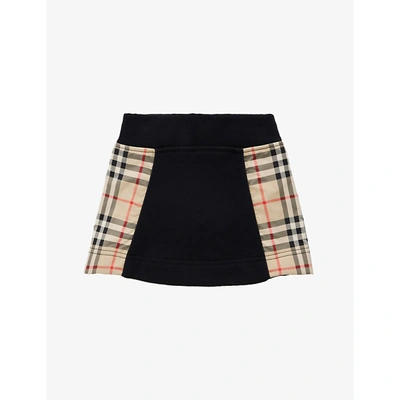 Burberry Kids' Girls Black Cotton Check Skirt