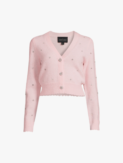 Needle & Thread Embellished Crop Cardigan Pink