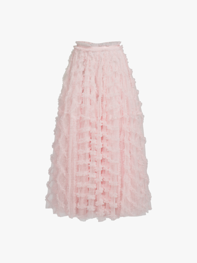 Needle & Thread Florence Ruffle Ankle Skirt In Pink