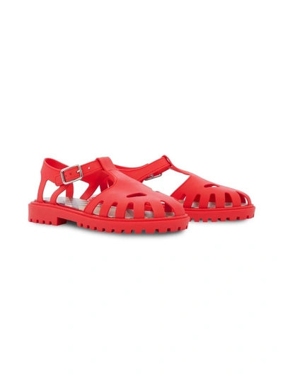 Burberry Kids' Red Rubber Sandals