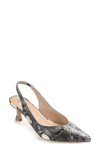 Journee Collection Mikoa Snake Embossed Slingback Pump In Grey