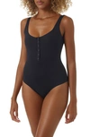 Melissa Odabash Taormina Snap-up One-piece Swimsuit In Black