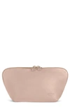 Kusshi Signature Leather Makeup Bag In Blush Cool Grey