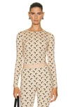 Marine Serre Moon-print Jersey Top In Tan